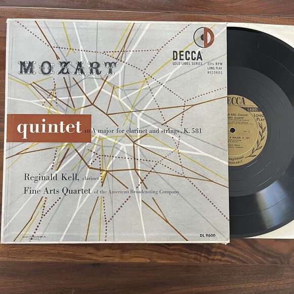 Mozart Quintet In A Major K.581 Fine Arts Quartet LP Decca Gold Label DL9600 - Picture 1 of 9
